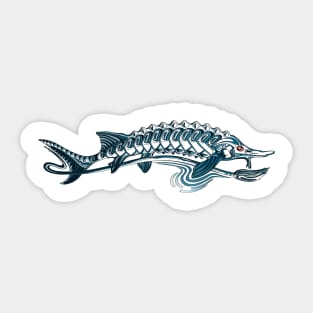 Stellate Sturgeon Fish Design Sticker